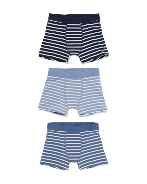 HEMA Kinder Boxers Stretch Katoen - 3 Stuks Blauw (blauw)