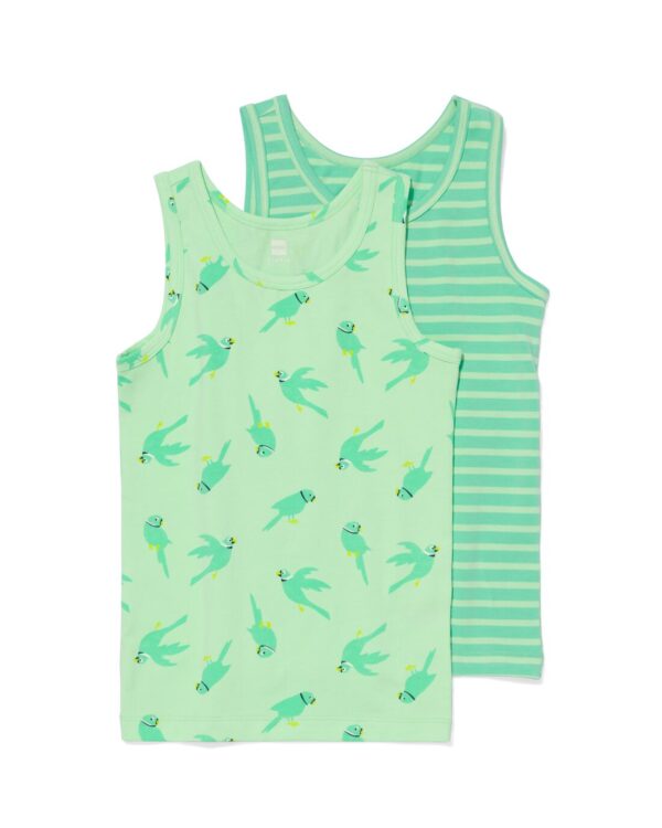 HEMA Kinderhemden Stretch Katoen Vogels - 2 Stuks Groen (groen)