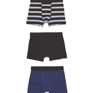 HEMA Kinderboxers Katoen/stretch - 3 Stuks Zwart (zwart)