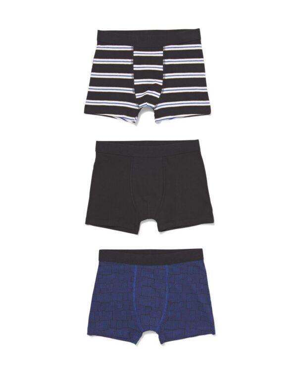 HEMA Kinderboxers Katoen/stretch - 3 Stuks Zwart (zwart)