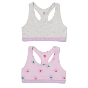 HEMA Kinder Croptops Stretch Katoen - 2 Stuks Lila (lila)