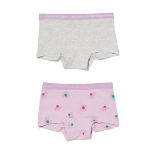 HEMA Kinderboxers Katoen/stretch - 2 Stuks Lila (lila)