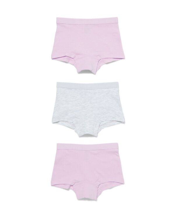 HEMA Kinderboxers Katoen/stretch - 3 Stuks Lila (lila)