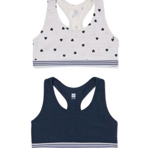 HEMA Kinder Croptops Stretch Katoen - 2 Stuks Donkerblauw (donkerblauw)