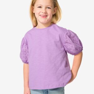 HEMA Kinder T-shirt Broderie Paars (paars)