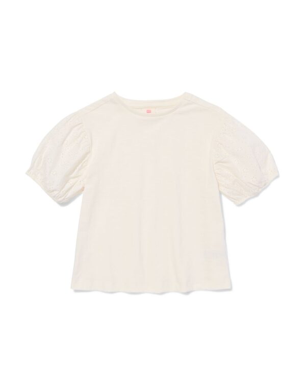 HEMA Kinder T-shirt Broderie Ecru (ecru)