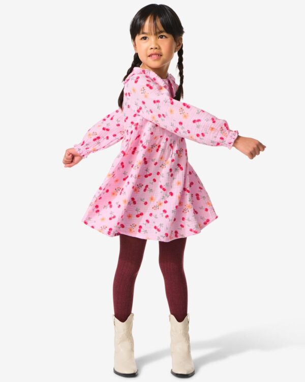 HEMA Kinderjurk Mousseline Kersen Roze (roze)