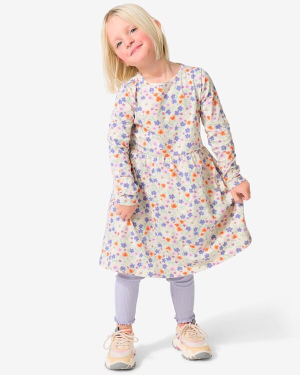 HEMA Kinderjurk Bloemen Gebroken Wit (gebroken wit)