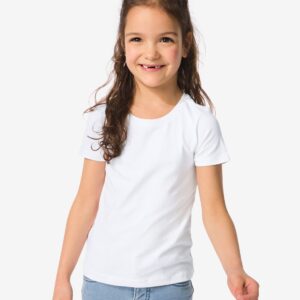 HEMA Kinder T-shirts Biologisch Katoen - 2 Stuks Wit (wit)