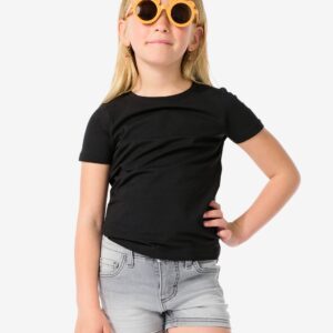 HEMA Kinder T-shirts Biologisch Katoen - 2 Stuks Zwart (zwart)