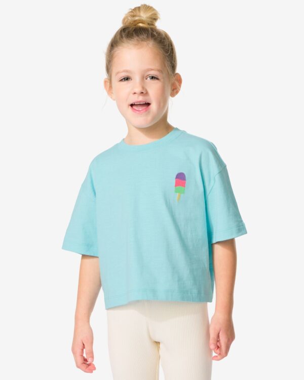 HEMA Kinder T-shirt Jersey Ijsjes Aqua (aqua)