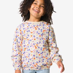 HEMA Kindertrui Bloemen Gebroken Wit (gebroken wit)