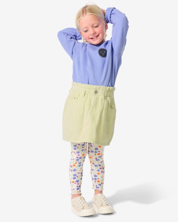 HEMA Kinderleggings Bloemen - 2 Stuks Gebroken Wit (gebroken wit)