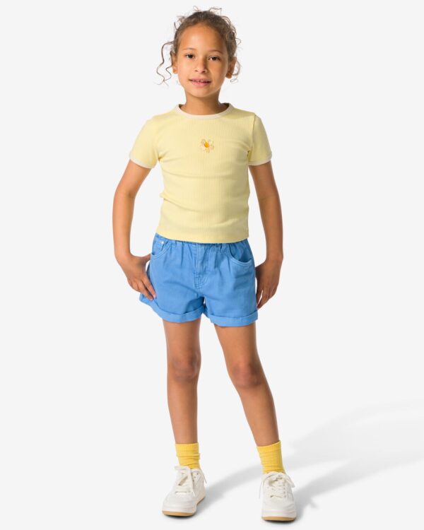 HEMA Kinder Korte Broek Paperbag Blauw (blauw)
