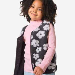 HEMA Kindergilet Bloemen Zwart (zwart)