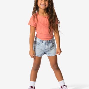 HEMA Kinder Korte Broek Strepen Lichtblauw (lichtblauw)