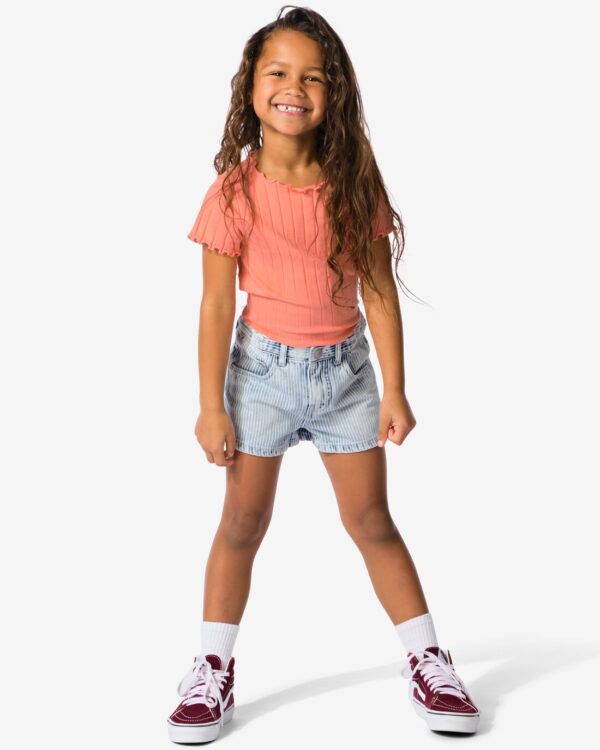 HEMA Kinder Korte Broek Strepen Lichtblauw (lichtblauw)