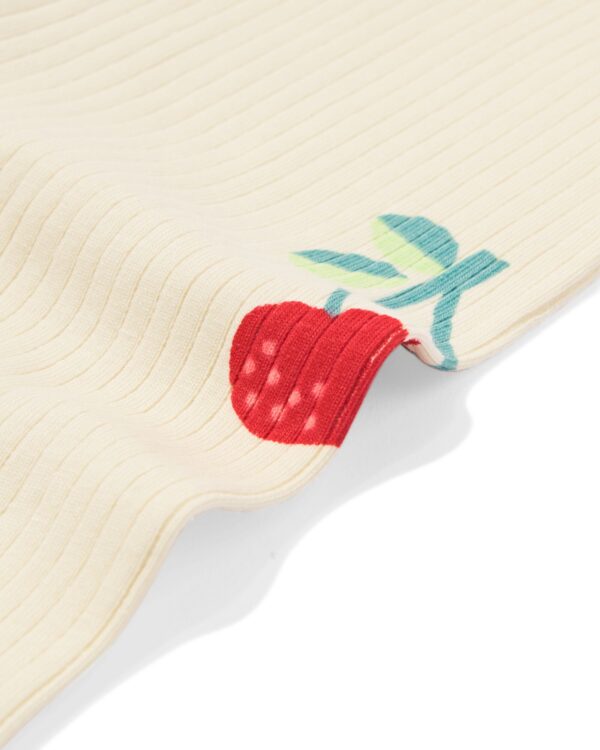 babyleggings rib kersen - 2 paar ecru