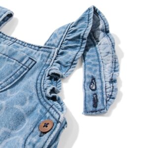 babytuinbroek denim bloemen denim