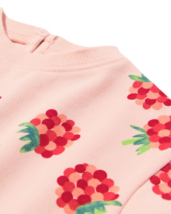 baby sweatshirt framboos lichtroze