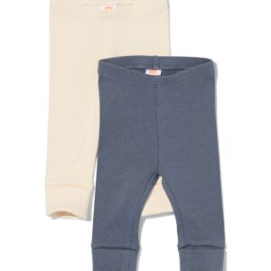 HEMA Babyleggings Rib - 2 Stuks Ecru (ecru)