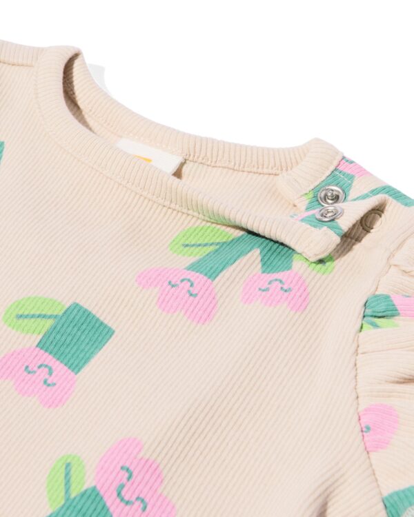 baby T-shirt bloemen ecru