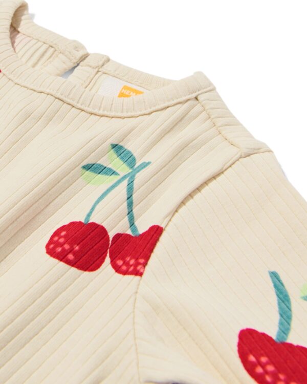 baby T-shirts rib kersen - 2 stuks lichtroze