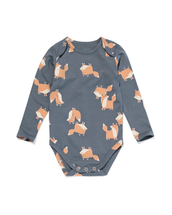 HEMA Romper Biologisch Katoen Met Stretch Vossen Antraciet (antraciet)