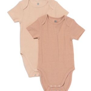 HEMA Meegroeiromper Katoen Met Stretch - 2 Stuks Bruin (bruin)