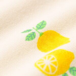 romper katoen met stretch fruit geel