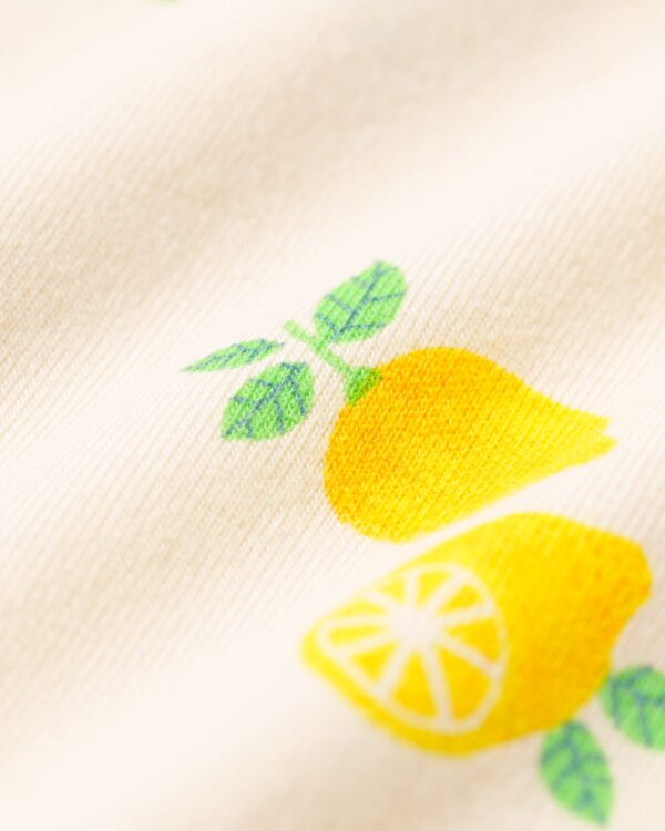 romper katoen met stretch fruit geel