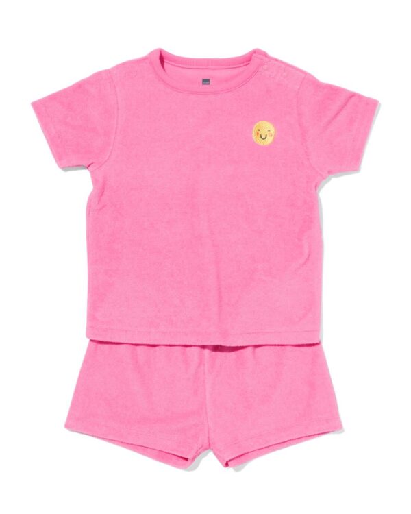 HEMA Babypyjama Badstof Gezichtje Roze (roze)