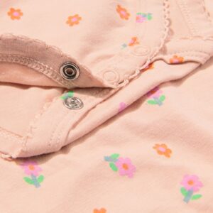 romper katoen met stretch bloemen roze