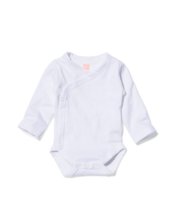 HEMA Overslag Romper Organic Katoen Stretch - 2 Stuks Wit (wit)