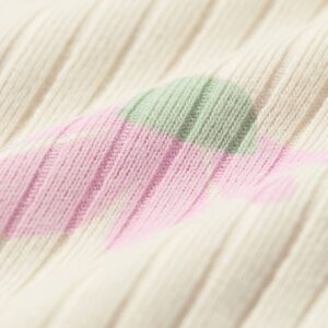 meegroeiromper rib bamboe met stretch bloemen roze