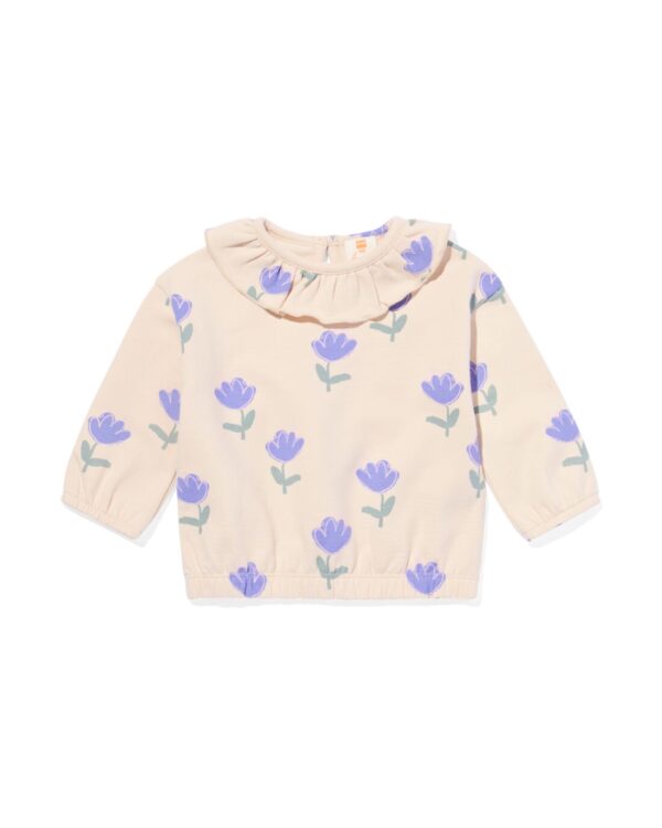 HEMA Newborn Sweater Bloemen Ecru (ecru)