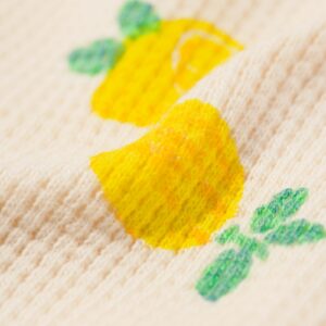 newborn T-shirt wafel citroen ecru