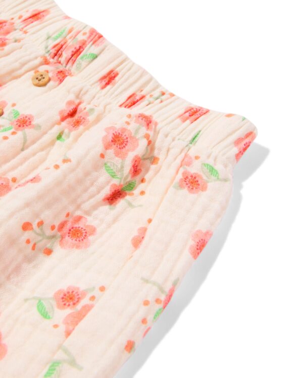 newborn broek mousseline bloemen ecru