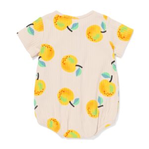 newborn romper rib katoen met stretch citroenen ecru