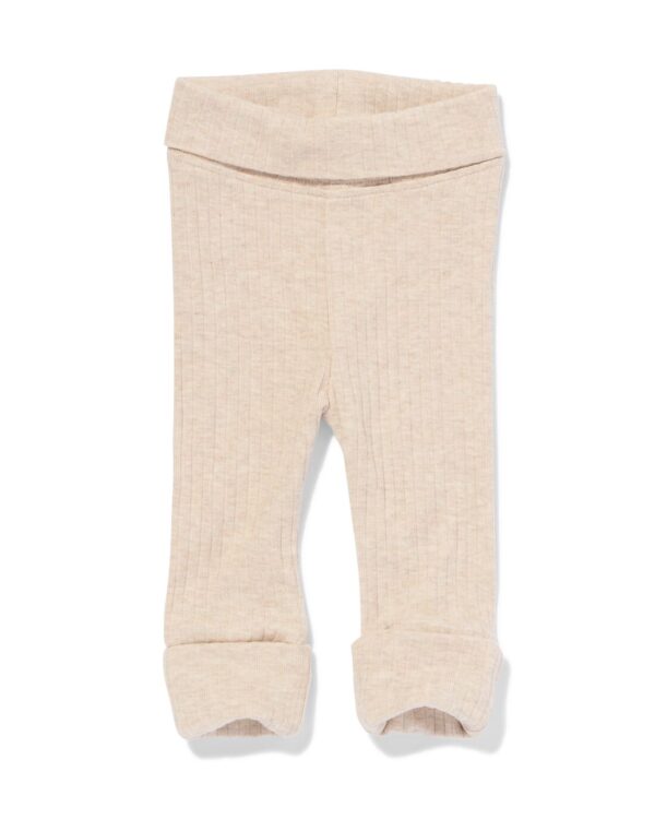 HEMA Newborn Meegroei Legging Rib Met Bamboe Zand (zand)