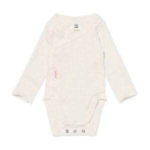 HEMA Newborn Meegroei Romper Rib Met Bamboe Stretch Wit (wit)