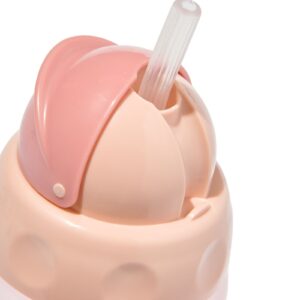 drinkfles met rietje 300 ml - roze