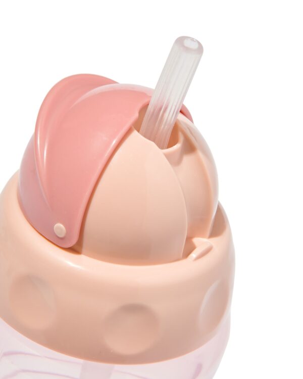 drinkfles met rietje 300 ml - roze