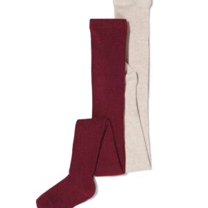 HEMA Kinder Maillots Rib Met Katoen - 2 Paar Donkerroze (donkerroze)