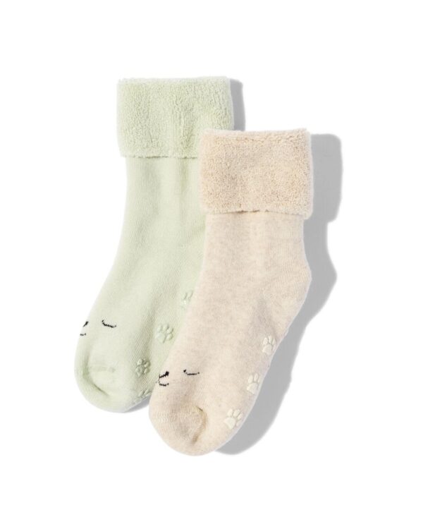 HEMA Babysokken Gezichtje - 2 Paar Beige (beige)