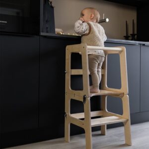 Jindl Houten montessori leertoren 2-in-1 houtkleur
