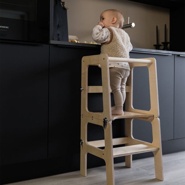 Jindl Houten montessori leertoren 2-in-1 houtkleur