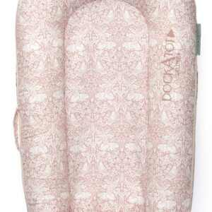 DockAtot Sleepyhead Deluxe+ Brer Rabbit roze babynestje met konijntjes print - ademend materiaal - 0 tot 8 maanden