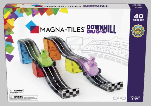 Magna-Tiles Downhill Duo 40-delige magnetische constructieset, het originele merk voor magnetisch speelgoed
