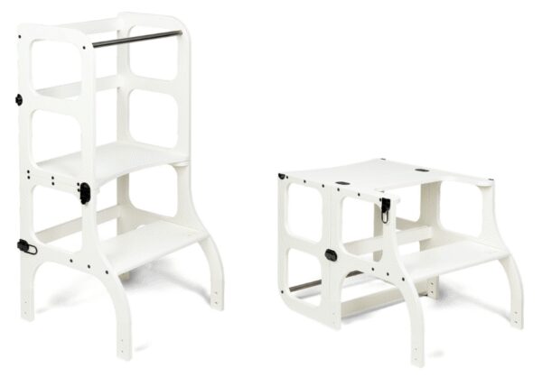 Ette Tete Leertoren Step'n Sit | Inklapbaar tot tafel en stoel | Wit met zwart